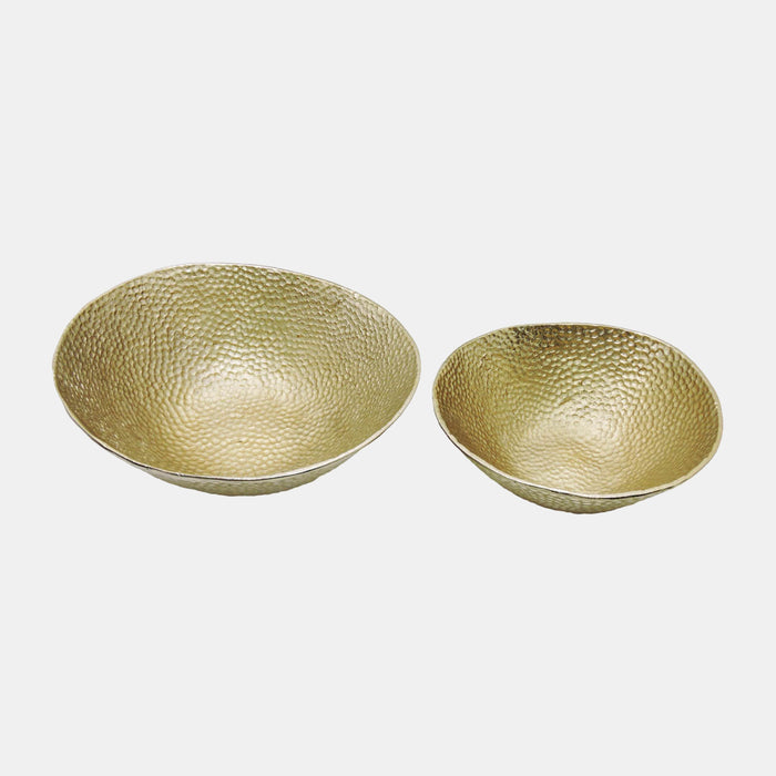 Metal Round Hammered Bowl