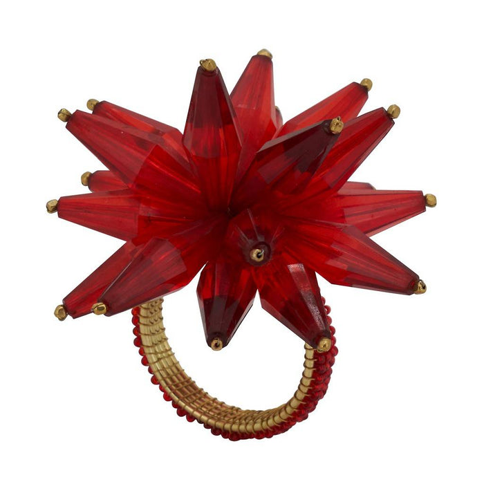 Beaded Red Flower Napkin