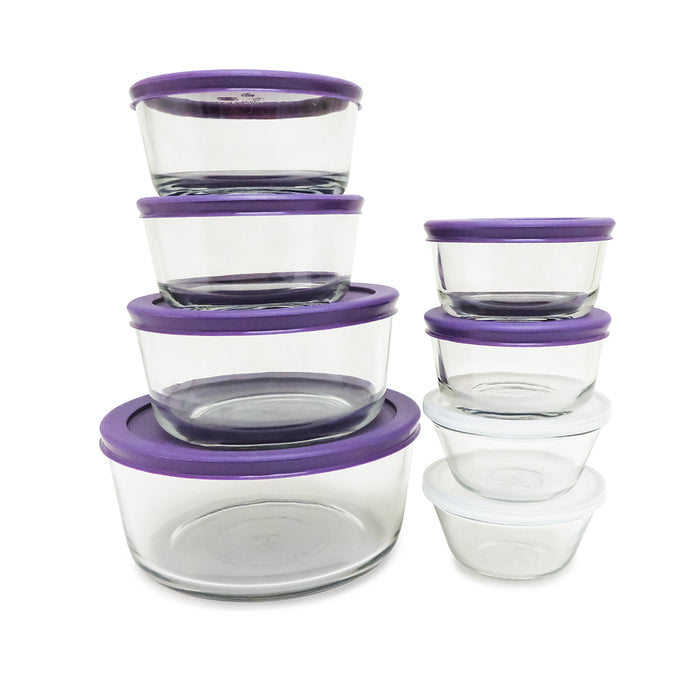 16-Piece Round Storage Set - Eggplant