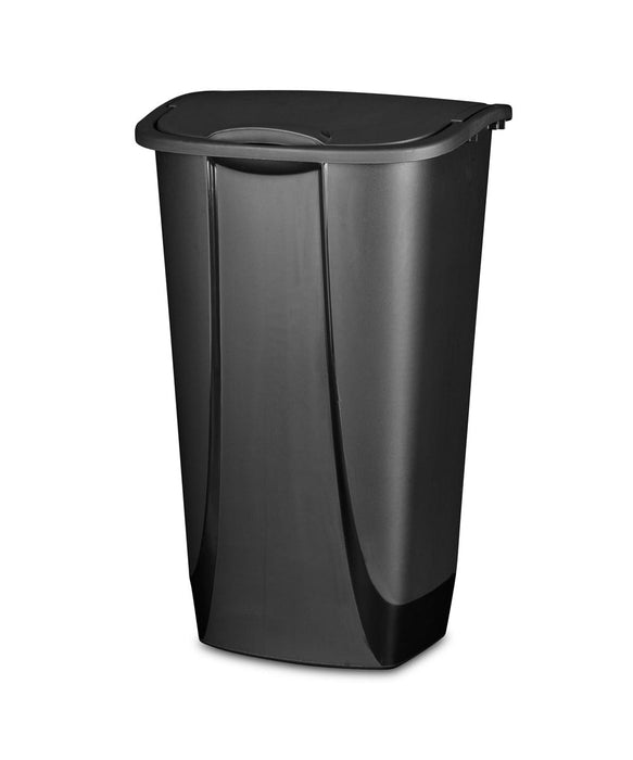 11-Gallon Swing Top Wastebasket - Black