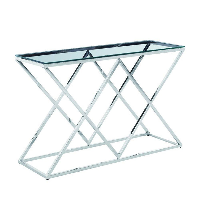 Silver / Glass Diamond Console