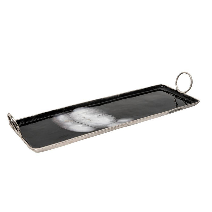 Black Metal Tray With Handle