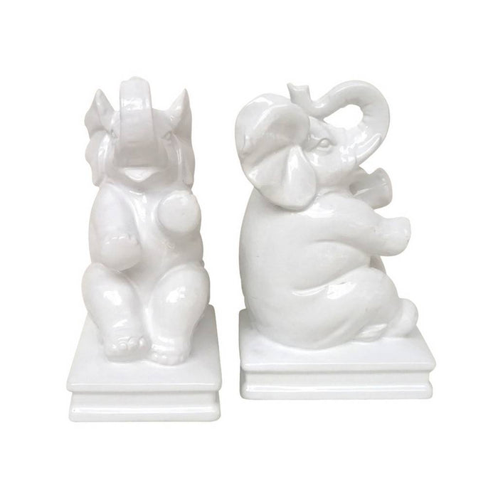 White Elephant Bookends