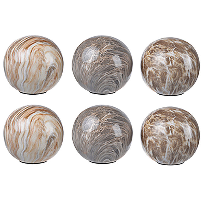 Marbleised Brown Decorative Balls