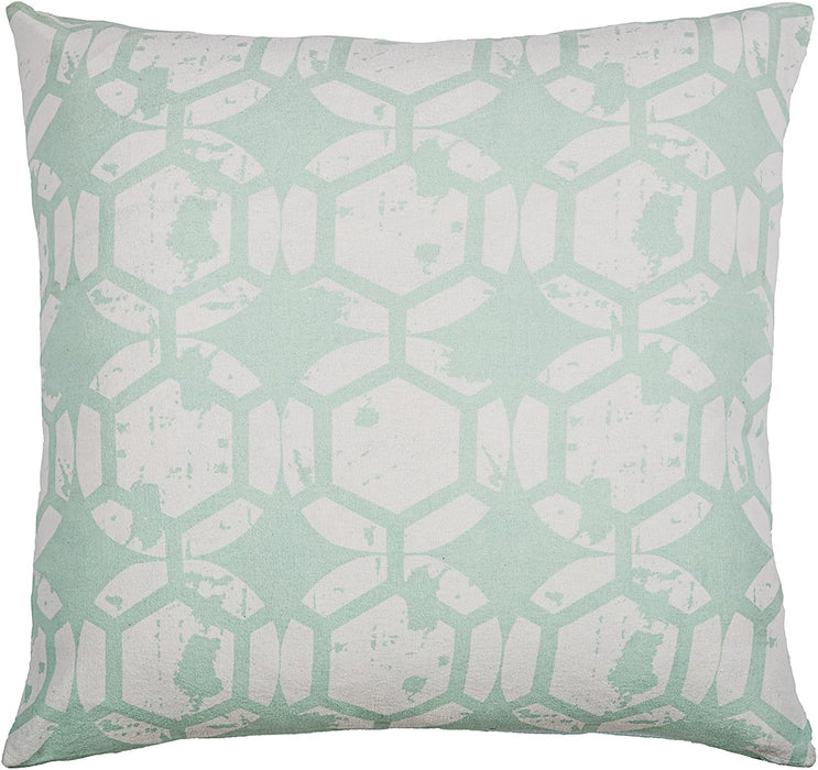 Aqua & White Pillow-Down Filled
