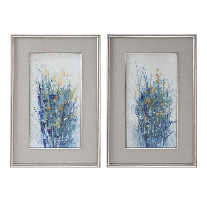 Indigo Florals Framed Prints