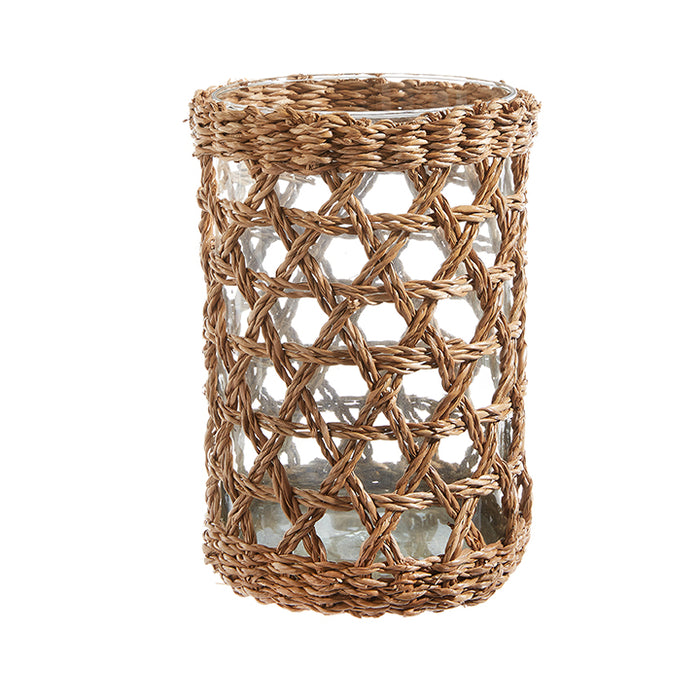 Seagrass Hurricane With Glass Insert