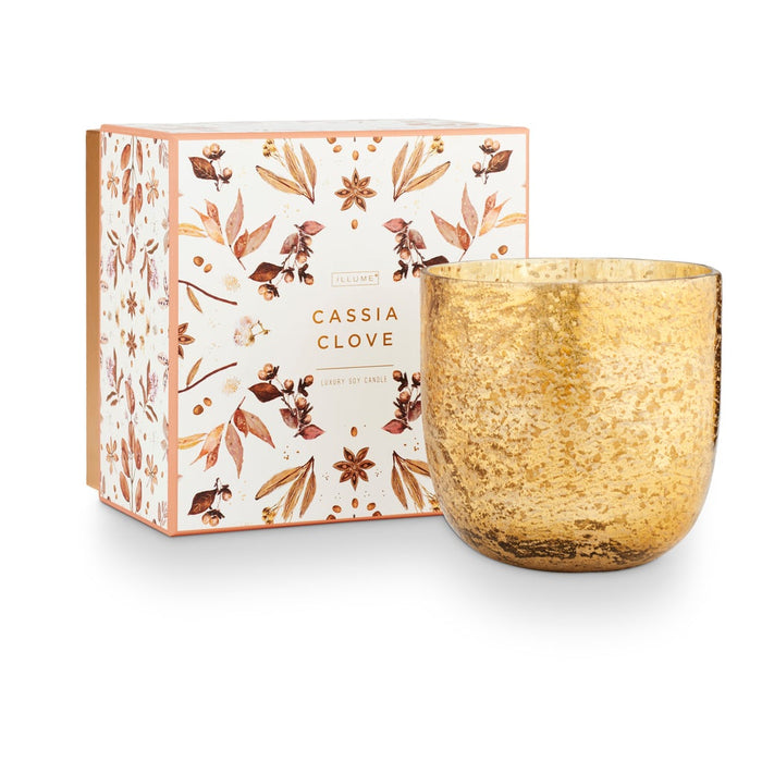 Cassia Clove Sanded Mercury Glass Candle