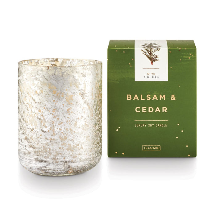 Balsam & Cedar Small Luxe Sanded Mercury Glass Candle