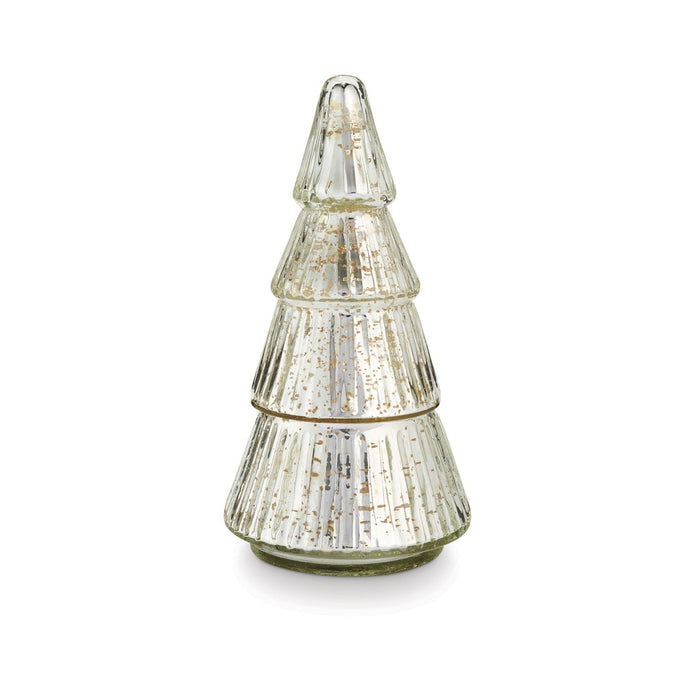 Balsam & Cedar Etched Mercury Glass Tree Candle