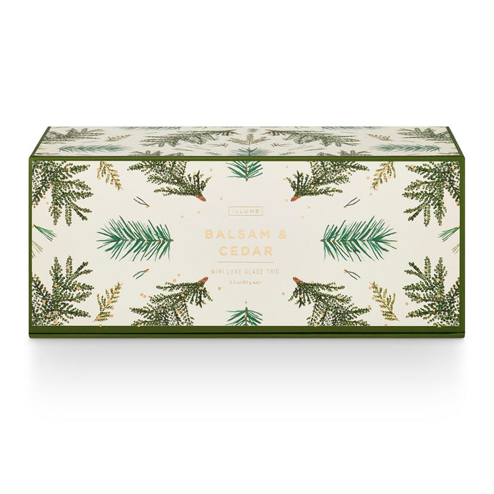 Balsam & Cedar Mini Luxe Sanded Mercury Glass Candle Set