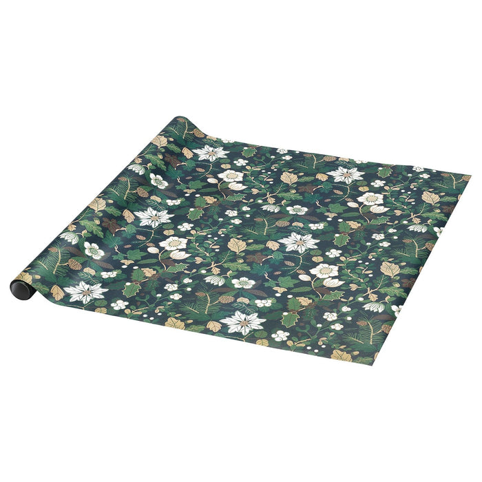 Christmas Rose Green Gift Roll