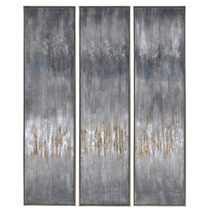 Gray Showers Hand Painted Canvas