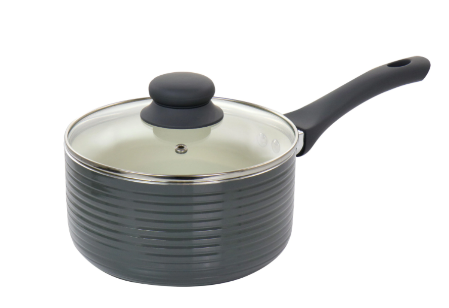 Oster Ridge Valley Aluminum Sauce Pan With Lid - Grey