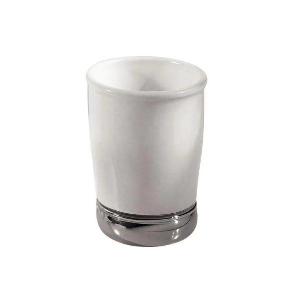 InterDesign York Tumbler - White / Chrome