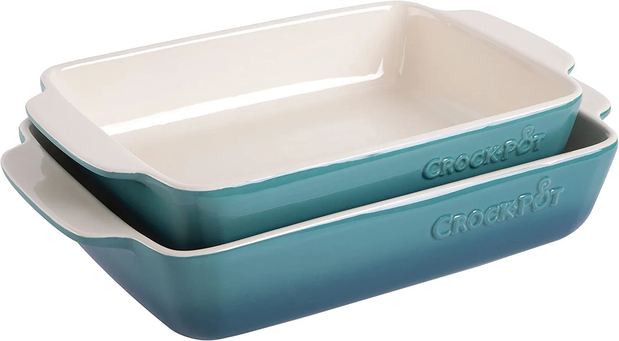 Crock Pot Artisan 2-Piece Teal Bakeware Set