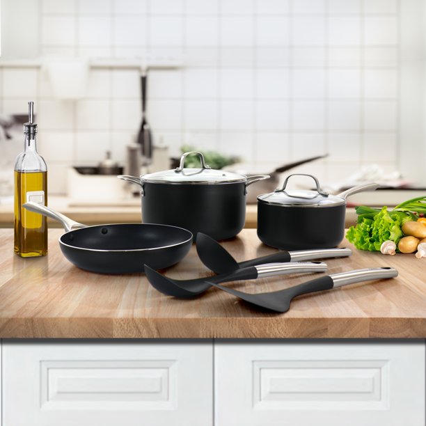 Oster Palladium 8-Piece Cookware Set - Matte Black
