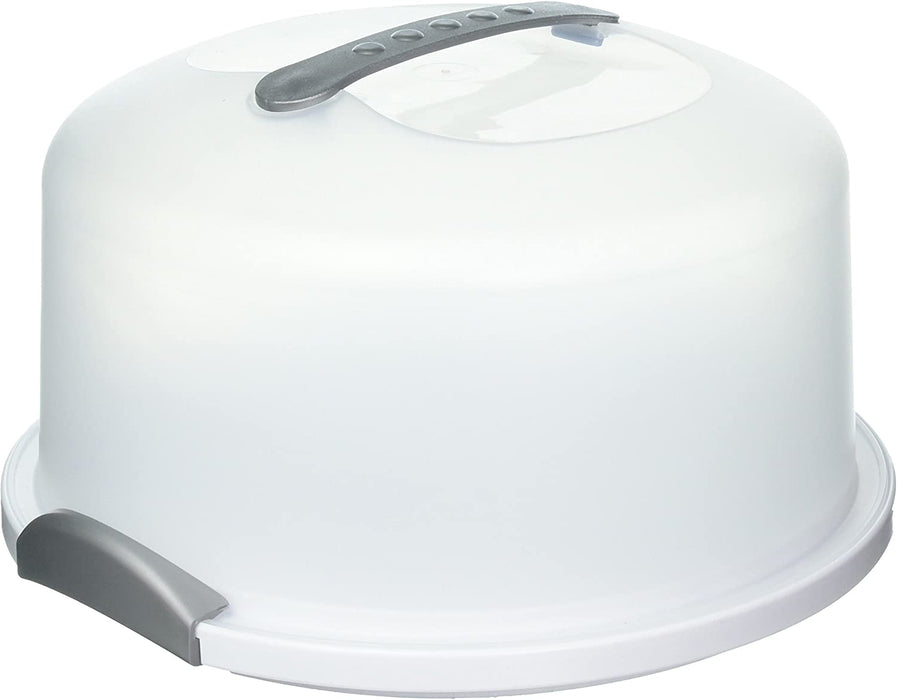 White Cake Server With Clear Lid