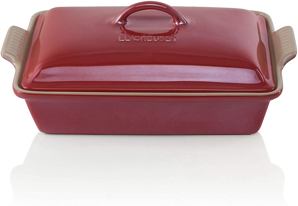 Covered Casserole Dish-Cerise