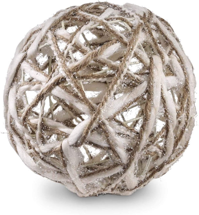 Cream & Tan Yarn Ball Ornament