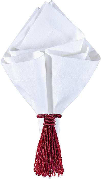 Beaded Tassel Red Napkin