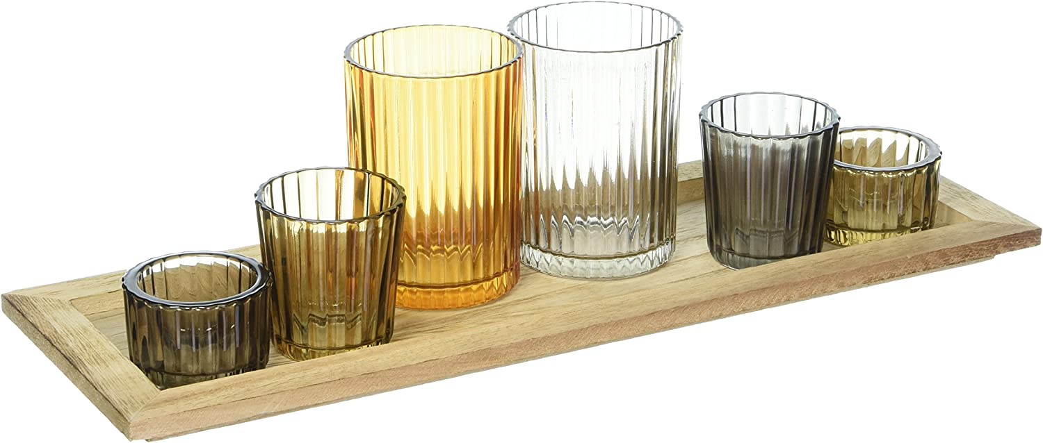 7-Piece Candleholder With Tray