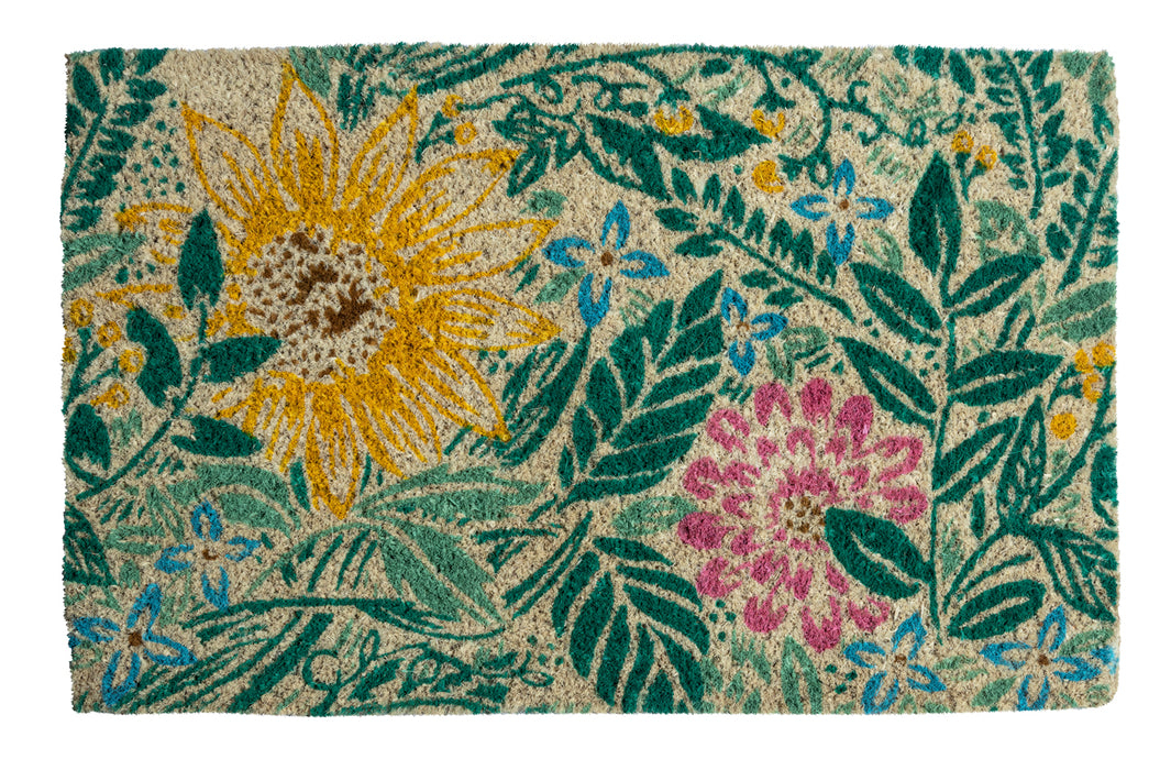 Sunflower Blockprint Doormat