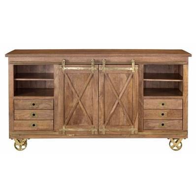 6 Drawers & 2-Door Credenza - Dunes Brown