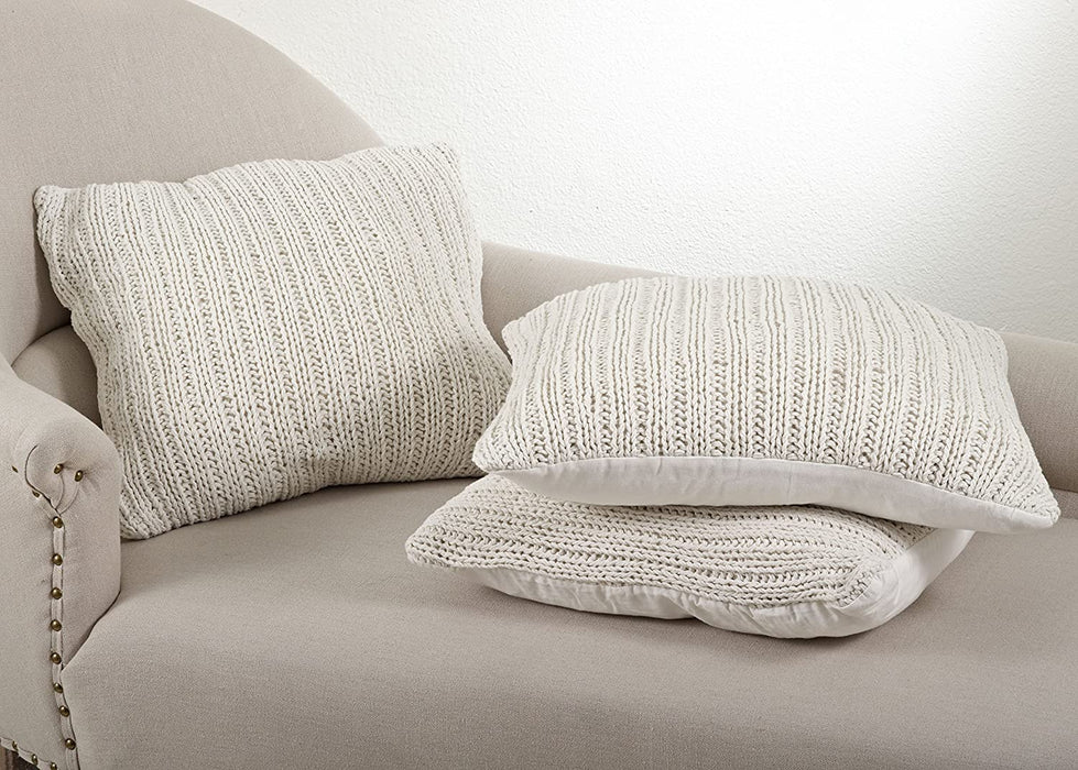 Ivory Knitted Design Pillow