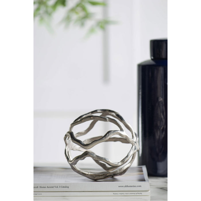 Silver Wave Sphere Decor