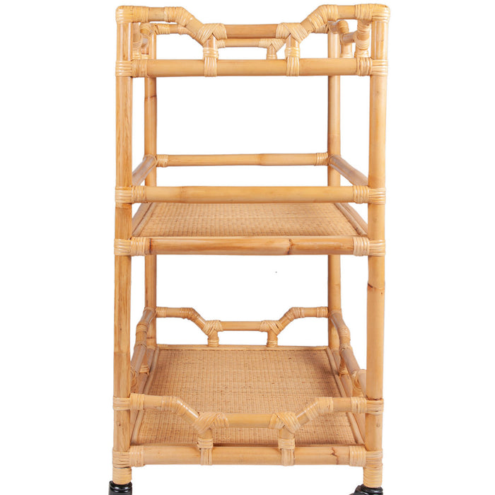 Napali Rattan Rolling Bar Cart