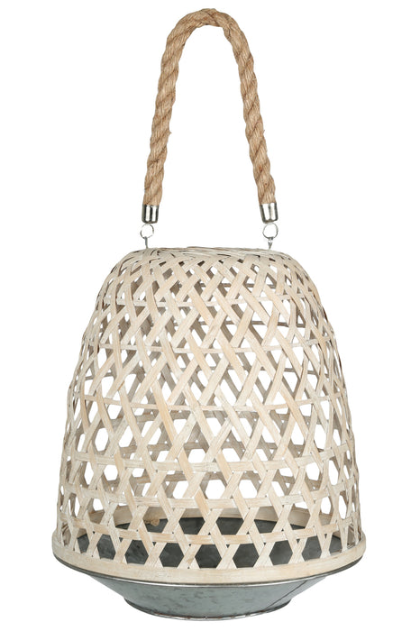 Bamboo Lantern With Rope Hanger