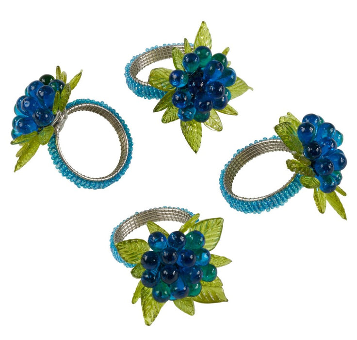 Aqua Beaded Napkin Ring