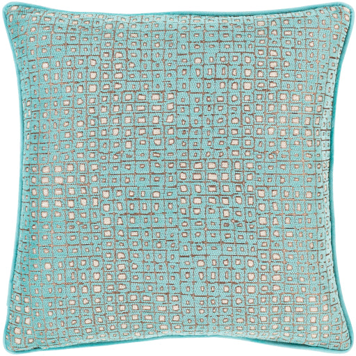 Biming Ivory Aqua Pillow