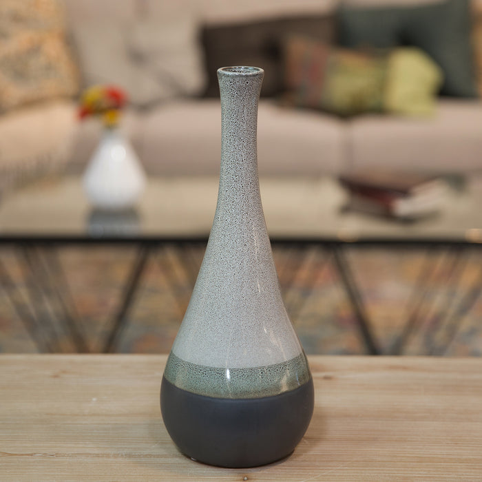 Ceramic Bellied Round Vase With Small Mouth