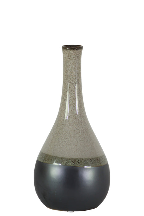 Ceramic Bellied Round Vase With Small Mouth