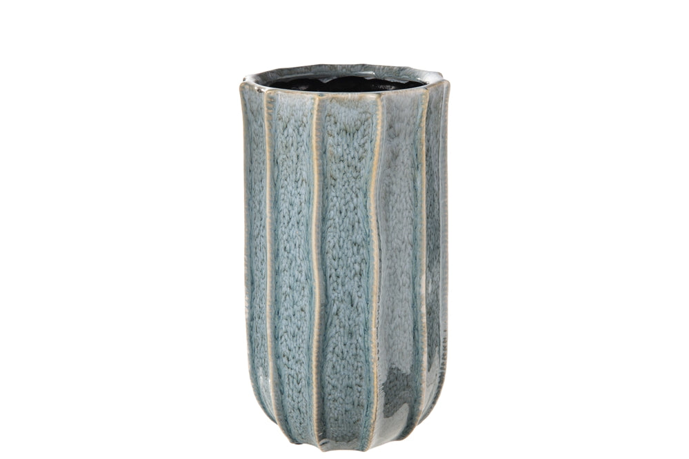 Ceramic Embossed Tan Vase