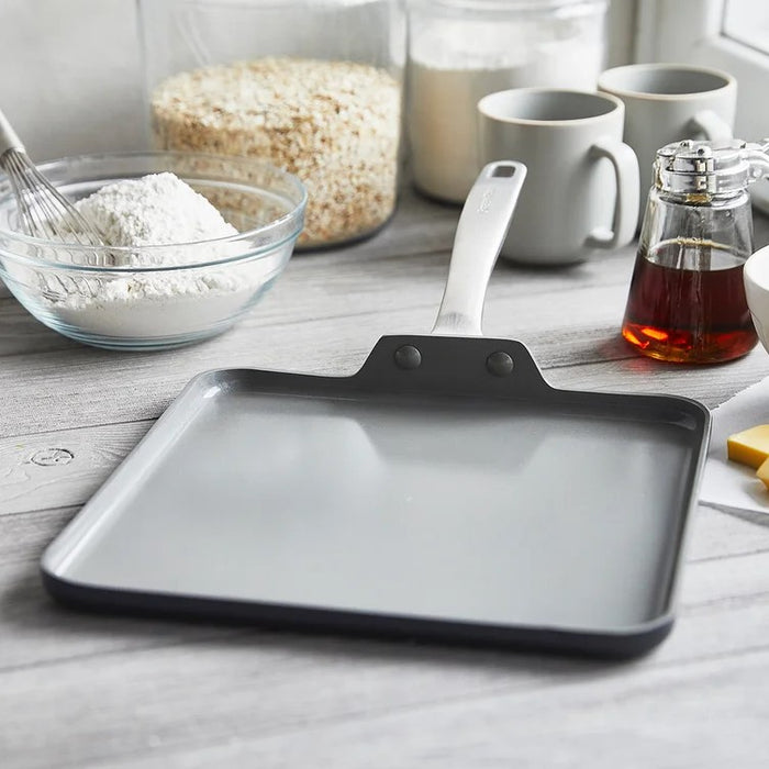 GreenPan Chatham Ceramic Square Grey Griddle
