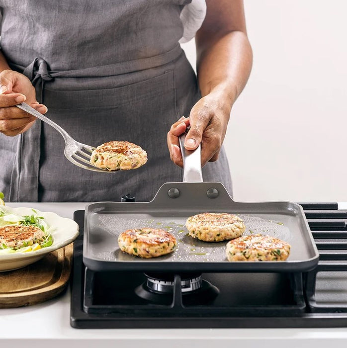 GreenPan Chatham Ceramic Square Grey Griddle
