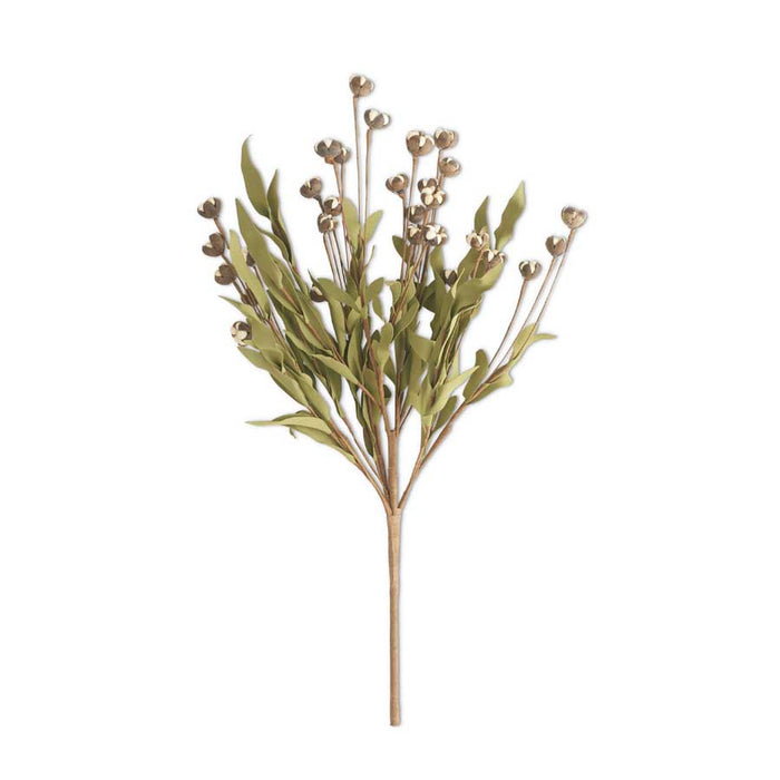 22" Cream Bud Bush w/Eva Foliage