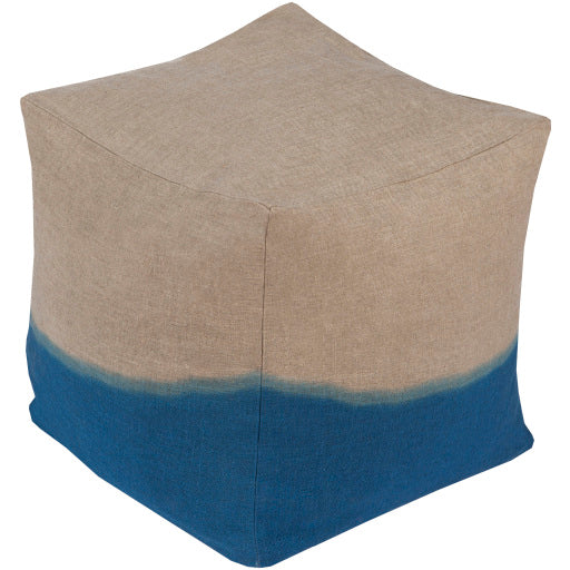 Dip Dyed Khaki Pouf