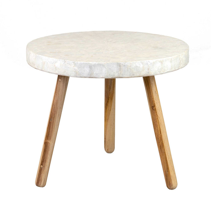 Estelle Round Capiz End Table