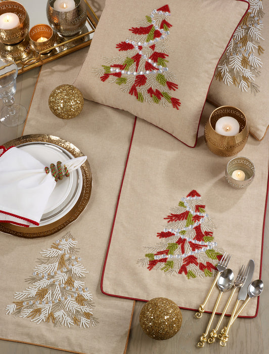 Beaded Christmas Tree Runner