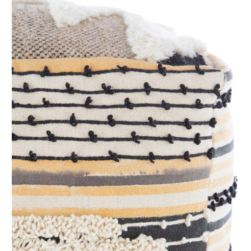 Gemma Multi-Colored Tan Pouf