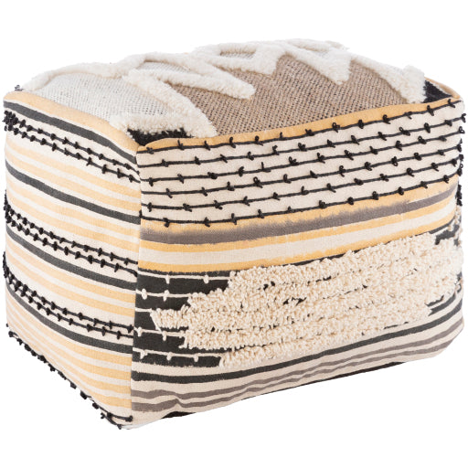 Gemma Multi-Colored Tan Pouf