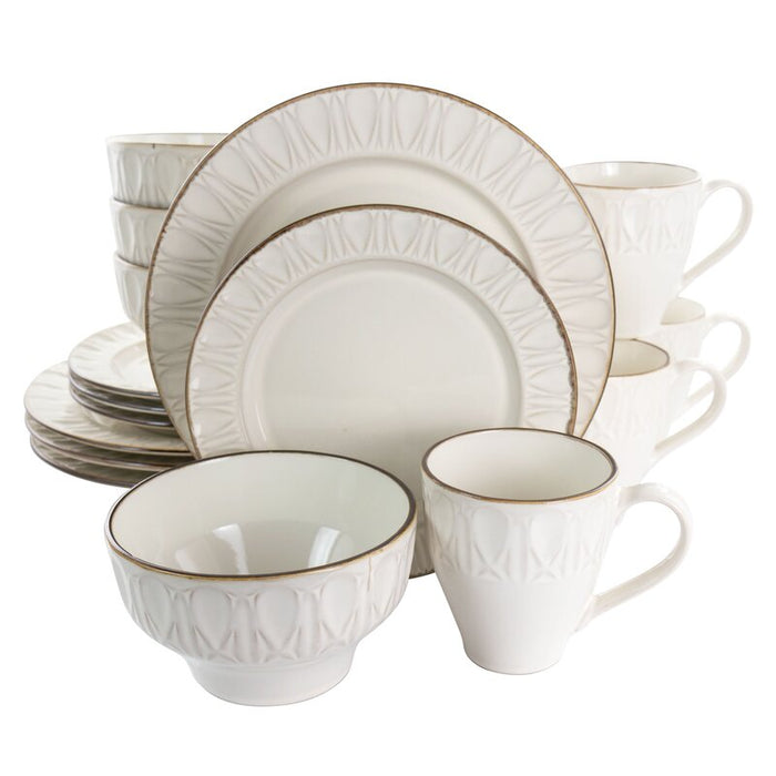 Gibson Elite Golden Halo 16-Piece Dinnerware Set