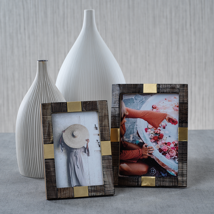 Lagos Horn & Brass Photo Frame