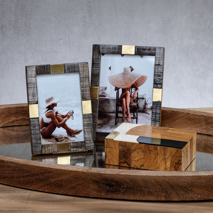 Lagos Horn & Brass Photo Frame