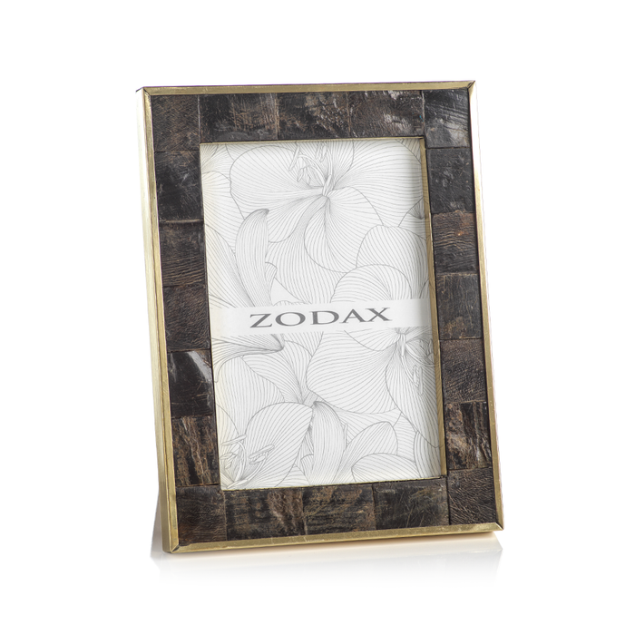Horn Photo Frame w/Brass Trim