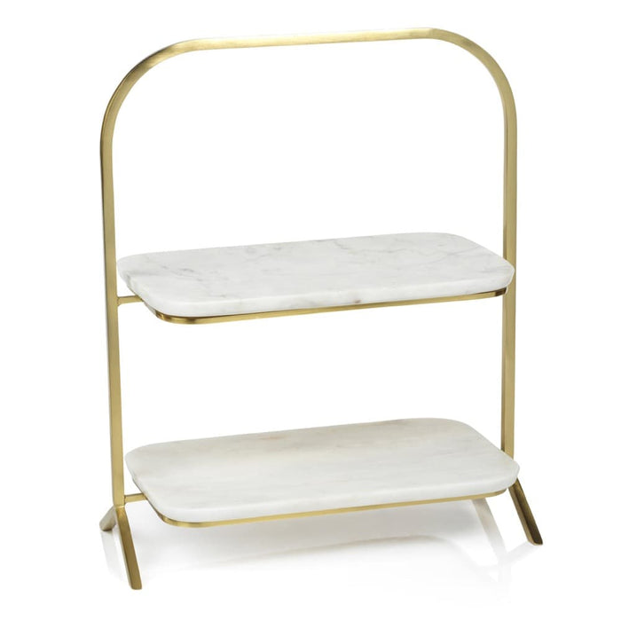 Madeleine Marble 2-Tier Stand